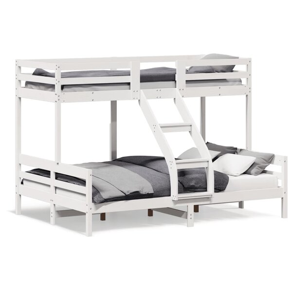vidaXL Lit superposé sans matelas 80x200/140x200 cm blanc bois massif