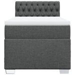 vidaXL Sommier à lattes de lit avec matelas Gris foncé 100x200cm Tissu