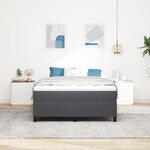vidaXL Lit Box Spring Gris Foncé 140x200 cm Tissu Corde