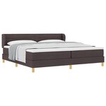 vidaXL Cadre de Lit avec Matelas - Marron Foncé - 200x200 cm - Tissu