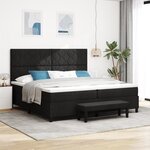 vidaXL Lit Box Spring avec Matelas et Banc Noir 200x200 cm Tissu