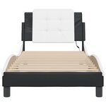 vidaXL Cadre de lit avec LED sans matelas noir et blanc 100x200 cm