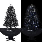 vidaXL Arbre de Noël neigeux avec base de parapluie Noir 170 cm PVC