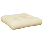 vidaXL Coussin de palette crème 60x60x12 cm tissu