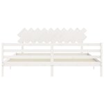 vidaXL Cadre de lit sans matelas blanc 200x200 cm bois massif