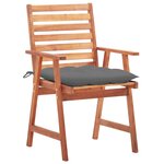 vidaXL Chaises à manger d'extérieur lot de 2 et coussins Acacia massif