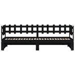 vidaXL Lit coulissant Noir 2x(80x200) cm Bois de pin massif