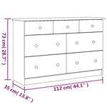 vidaXL Commode ALTA blanc 112x35x73 cm bois massif de pin