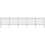 Vidaxl clôture de jardin avec dessus en cerceau acier 8 5 x 1 5 m noir