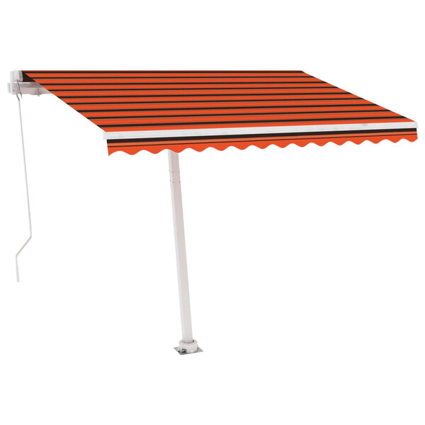 vidaXL Auvent manuel rétractable avec LED 300x250 cm Orange et marron