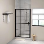 vidaXL Porte de douche verre trempé 100x178 cm noir