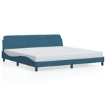vidaXL Cadre de lit sans matelas bleu 200x200 cm velours
