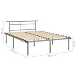 vidaXL Cadre de lit sans matelas gris métal 160x200 cm