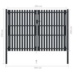 vidaXL Portail de clôture à double porte Acier 306x250 cm Anthracite