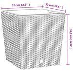 vidaXL Jardinière et intérieur amovible blanc 21 /32 L rotin PP