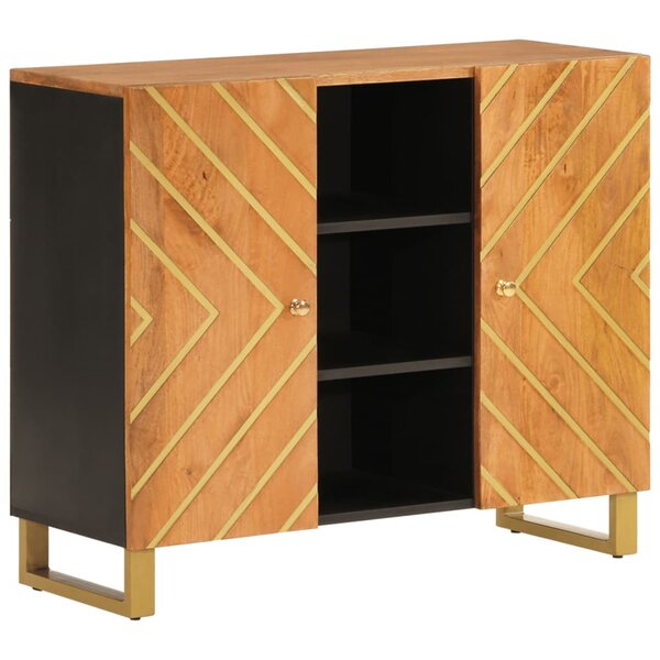 vidaXL Armoire latérale marron et noir 90x33 5x75 cm bois de manguier