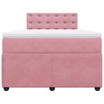 vidaXL Sommier à lattes de lit avec matelas Rose 120x200 cm Velours