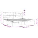 vidaXL Cadre de lit métal sans matelas et tête de lit blanc 200x200 cm
