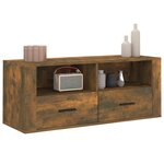 vidaXL Meuble TV Chêne fumé 100x35x40 cm Bois d'ingénierie