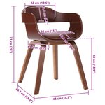 vidaXL Chaise à manger Marron Bois courbé et similicuir
