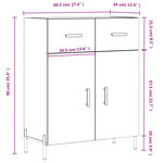 vidaXL Buffet noir 69 5x34x90 cm bois d'ingénierie