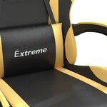 vidaXL Chaise de jeu pivotante Noir et doré Similicuir
