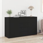 Buffet vidaXL Noir Bois d'ingénierie 120 x 36 x 69 cm Rangement Buffet