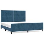 vidaXL Cadre de lit avec tête de lit Bleu foncé 160x200 cm Velours
