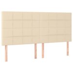 vidaXL Tête de lit à LED Crème 200x5x118/128 cm Tissu