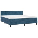 vidaXL Sommier à lattes de lit avec matelas LED Bleu foncé 180x200 cm