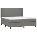 vidaXL Sommier à lattes de lit et matelas et LED Gris foncé 160x200 cm