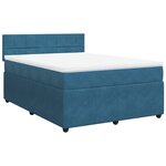 vidaXL Sommier à lattes de lit et matelas bleu 140x200 cm velours
