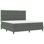 vidaXL Lit Box Spring avec Matelas Gris Foncé 200x200 cm en Tissu