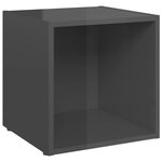 vidaXL Meubles TV 4 Pièces gris brillant 37x35x37 cm bois d’ingénierie