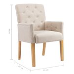 vidaXL Chaises à manger avec accoudoirs lot de 6 beige tissu