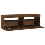 vidaXL Meuble TV avec lumières LED chêne marron 120x35x40 cm
