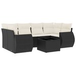 vidaXL Salon de jardin 7 Pièces avec coussins noir résine tressée