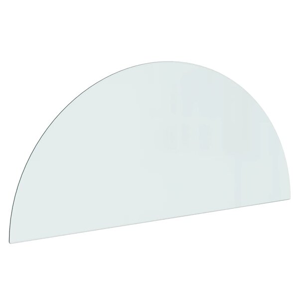 vidaXL Plaque de verre de cheminée Demi-rond 1200x500 mm