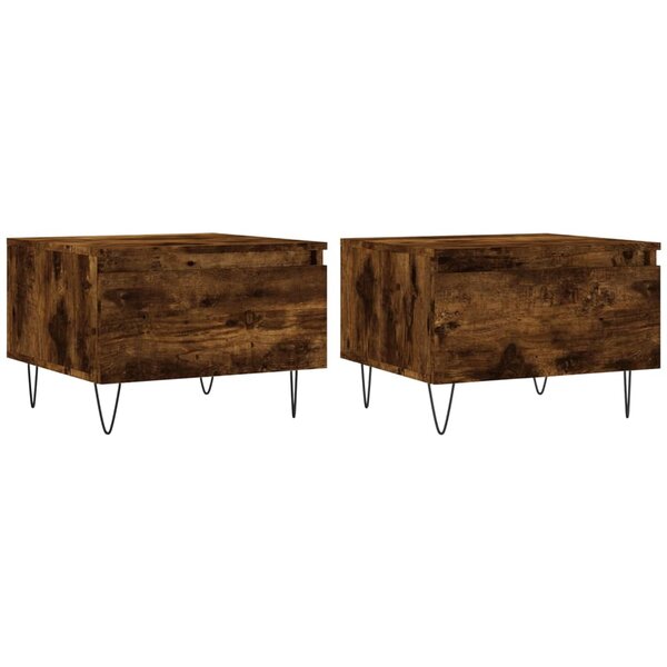vidaXL Tables basses 2 Pièces chêne fumé 50x46x35 cm bois d'ingénierie
