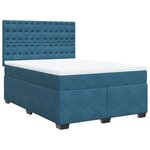 vidaXL Sommier à lattes de lit et matelas bleu 140x190 cm velours