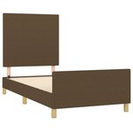 vidaXL Cadre de lit avec tête de lit Marron foncé 100x200 cm Tissu
