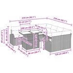 vidaXL Ensemble de Canapés de Jardin 9 Pièces avec Coussins Noir Rattan Poly