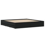 vidaXL Cadre de lit avec tiroirs noir 180x200 cm bois d'ingénierie