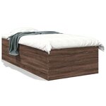 vidaXL Cadre de lit chêne marron 100x200 cm bois d'ingénierie