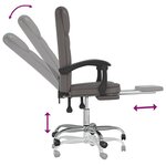 Chaise fauteuil siège pivotante de inclinable de bureau informatique étude similicuir gris 02_0024245