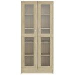 vidaXL Armoire vitrine Chêne sonoma 82 5x30 5x185 5 cm Bois ingénierie
