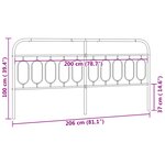 vidaXL Tête de lit métal noir 200 cm