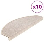 vidaXL Tapis d'escalier 10 Pièces 65x24x4 cm Taupe