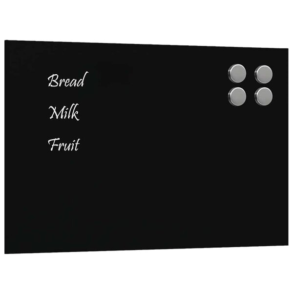 vidaXL Tableau noir magnétique mural Noir 40x30 cm Verre trempé