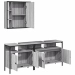 vidaXL Ensemble d'armoires de salle de bain 3 Pièces sonoma gris